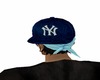 fitted ny cap+hair blue