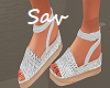 Wht Stretchy Sandals