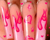 S | Pink Flame Nails