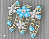 BlueWhite Flower Bracele