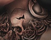 Skull neck tattoo