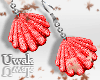 Red Scallop Earrings