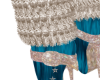 Teal Fur Cocktail Boots