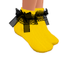 Blk Bow Yellow Socks