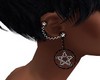 Black pentagram earring