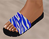 Blue White Tiger Stripe Sandals (F)
