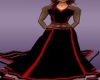 black and red gown