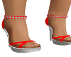 Red Chiffon Heels