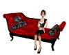 Red & Black Chaise