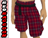 RED Plaid Cargo Shorts
