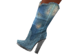 Blue Denim Cowgirl Boots