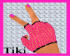 Pink net gloves