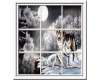 Wolf Window/White Frame