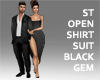 ST OPEN SHIRT BLACK GEM