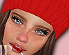 Winter Red Hat Brunette