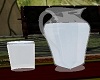 Pitcher of water+glass