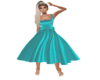 BLUE-TEAL VINTAGE DRESS
