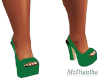 Green slingback sandals