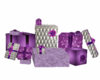 Purple gift boxes w/pose