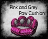 Pink & Grey Paw Cushion