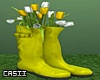 Rain boots with tulips