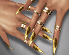 Gold Nails + Rings
