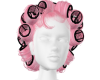 Pink hair in rollers
