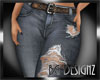 [BGD]Belted Ripped Jeans