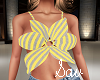 Yellow Stripe Flower Top
