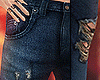 雨 Ripped Pants 3/4