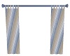 Short curtains w/blue
