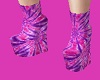 Purple Tie Dye 70s Heels