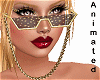 gold glasses with chain
