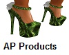 Green Flower Heels