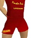 Red lifeguard shorts