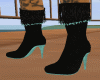 Blk Suede & Teal Boots