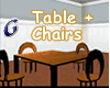 BLACK WOOD TABLE+CHAIRS