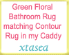 Green Floral Bathrm Rug