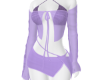 Purple Mesh Cutout Dress