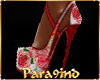 P9)MEA"Red Floral Heels