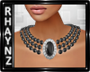 Black Pearl/Dia Necklace