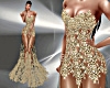T- Dress/Feathers gold