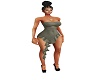 DRESS MOSS GREENRUFFLE