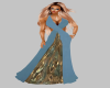 Blue/Gold Metalic Gown