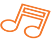 orange music note