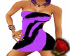short bllk&purple dress