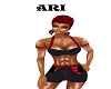 red and black short set