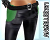 !GREEN BLK LEATHER CHAPS