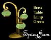 Brass Table Lamp Green