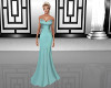 Simple Teal Satin Gown